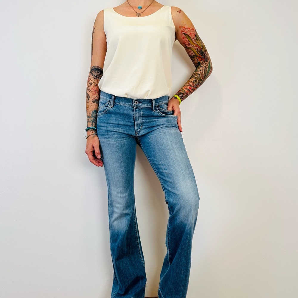 Citizens of humanity Hutton medium rise wide leg jeans denim - Picture 2 of 6